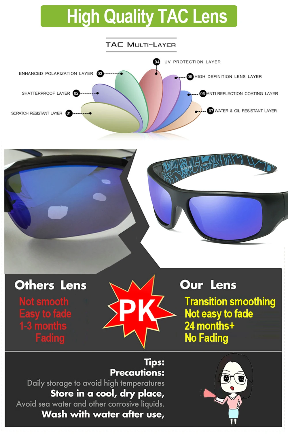 PC Frame HD поляризованные очки для мужчин и женщин Fly солнцезащитные очки для рыбалки для пеших прогулок вождения очки для бега Гольф уличные спортивные очки