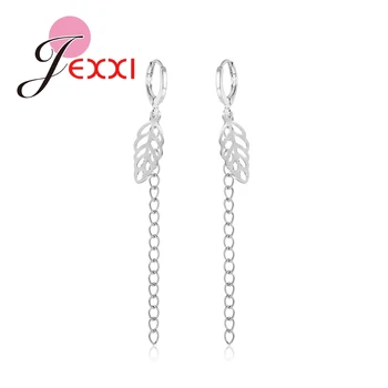 

Women Fashion Jewelry Long 925 Sterling Silver Chain Dangle Earrings Oorbellen Bijoux Christmas Gifts High Quality