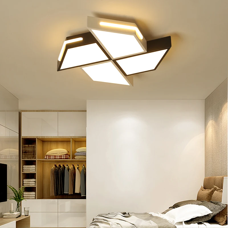 

Modern Ceiling Lights LED Lamp For Living Room Bedroom Study Room Home Deco AC80-265V black White surface mounted Ceiling Lamps
