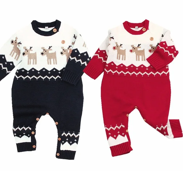Winter Overalls for Children Baby Boy Girl Christmas Costume Newborn Cartoon Deer Romper Baby Jumpsuits Casual Festival Clothes (4)