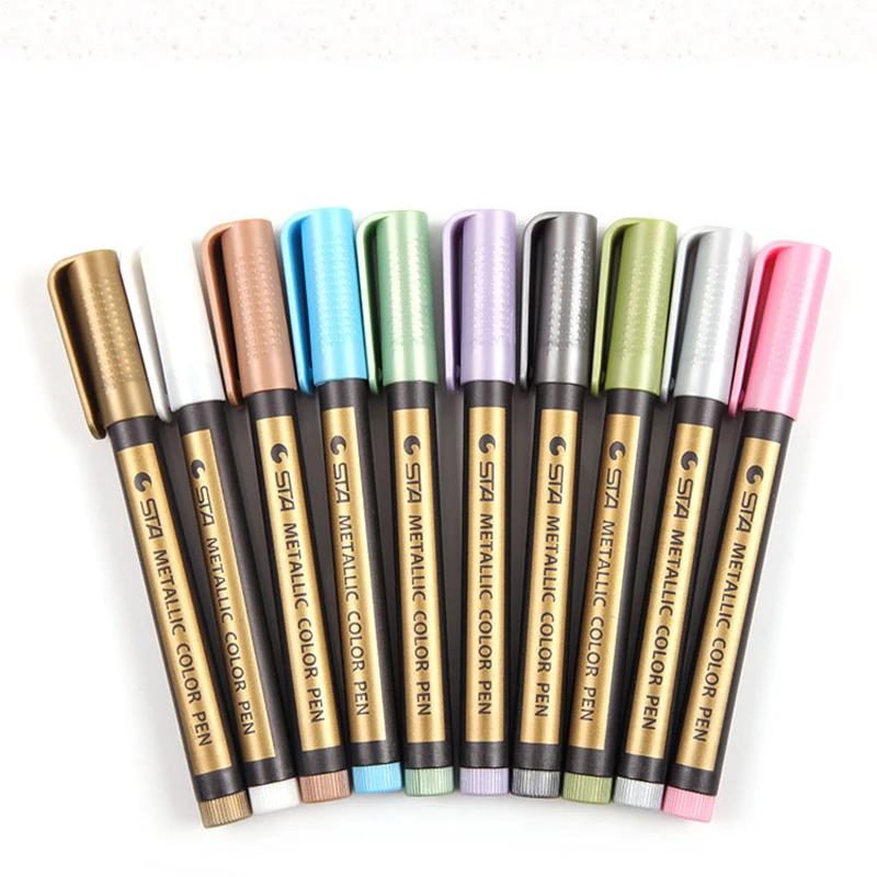 

STA 8151 10 Colors Water-based Ink Graffiti And DIY Metallic Color Marker Pen Art design supplies