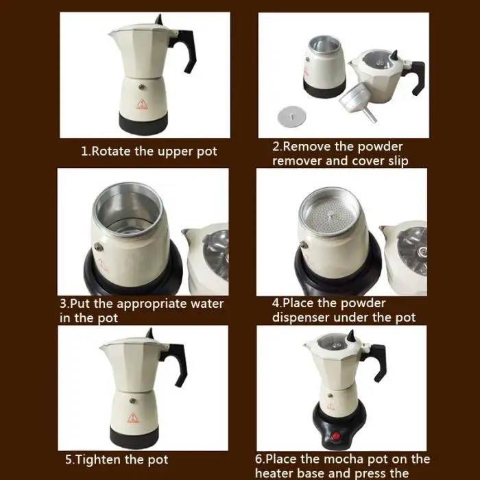 300 мл электрическая Кофеварка из алюминия Moka Pot Mocha Кофеварка DC112