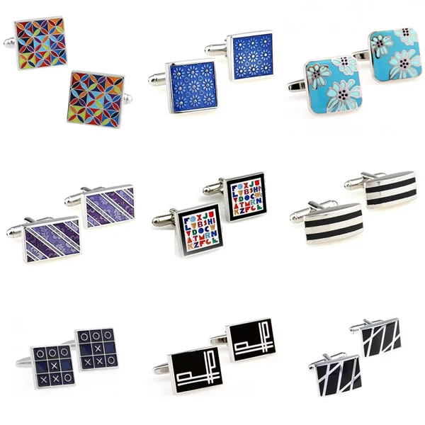 

Hot Sale Colorful Enamel Epoxy Cufflink Cuff Link 1 Pair Big Promotion
