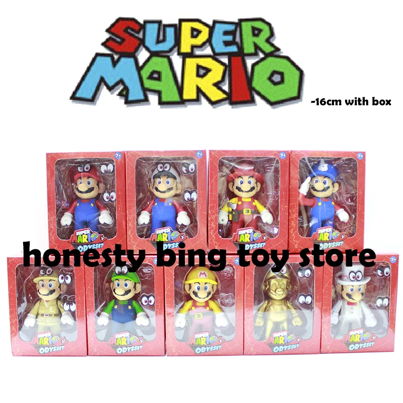 Super Mario Figures Toys Super Mario Bros Figura Anime Luigi Mario Maker Odyssey PVC Action Figure Model 16CM With Retail-Box Super Mario Figures Toys Super Mario Bros Figura Anime Luigi Mario Maker Odyssey PVC Action Figure Model 16CM With Retail-Box