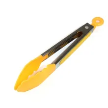 Silicone Kitchen Cooking Salad Serving BBQ Tongs Stainless Steel Handle Utensil