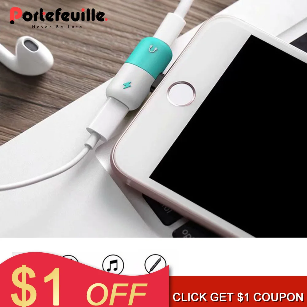 Portefeuille 2in1 8pin Converter Charging Audio Adapter For iPhone X 7 8 Plus Charger Splitter Music For Apple Headphone Adapter Portefeuille 2in1 8pin Converter Charging Audio Adapter For iPhone X 7 8 Plus Charger Splitter Music For Apple Headphone Adapter