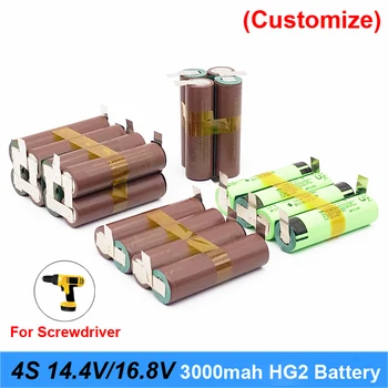 

3S 18650 hg2 3000mAh 20amps for 14.4v 16.8v screwdriver battery weld soldering strip 4S 4S2P 16.8v battery pack (customize) DE27