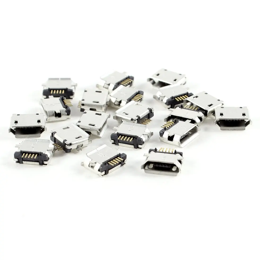 

IMC Hot 20 Pcs Micro USB Type B Female Socket 180 Degree 5-Pin SMD SMT Soldering Jack