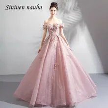 Rosa Vestidos Quinceanera Off The Shoulder Apliques vestido de Baile vestido Longo do Baile de finalistas Vestido de Festa Vestidos De Vestidos de 15 Años Doce 16 302