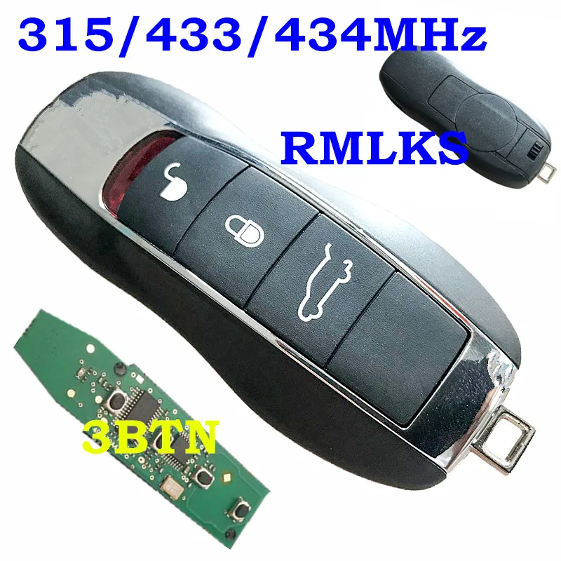 New Replacement Remote Control Key Fob 3 4 Button Smart Car Key Full Complete Key 315 433 434 MHz Chip Key For Porsche Key