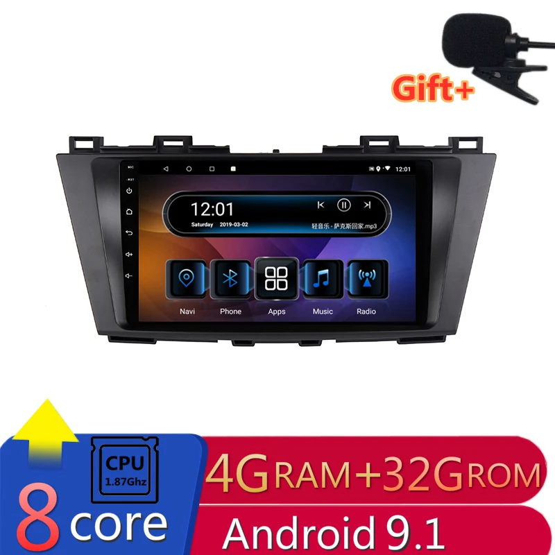 

9" 4G RAM 2.5D IPS 8 CORE Android 9.1 Car DVD Multimedia Player GPS for Mazda 5 2009 -2011 2012 2013 car radio stereo navigation