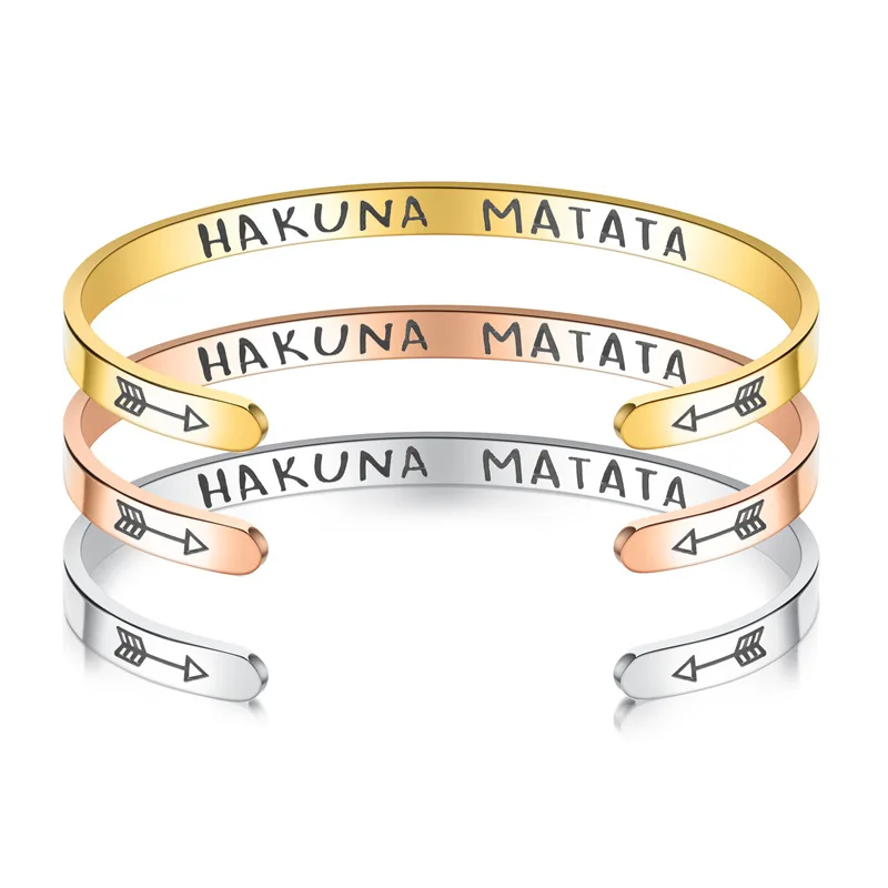 

2019 New Fashion Exquisite Men's and Women's arrow C-shaped Customizable discourse Stainless Steel Bracelet G-119