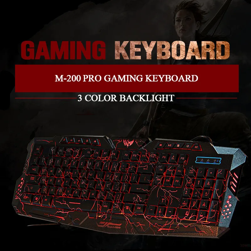  New Red Purple Blue Led Backlight USB Wired Laptop PC Pro Gaming Keyboard Mouse Combo for LOL Dota 