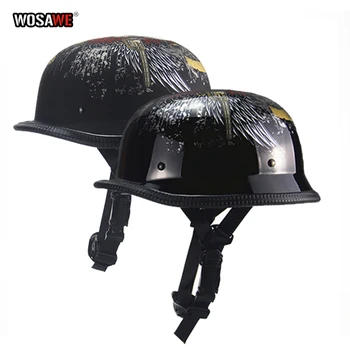 

Mens Womens Chopper Helmets Half Face Vintage Motorcycle Helmet Retro German military style Scooter Cruiser Motorcoss Helmet