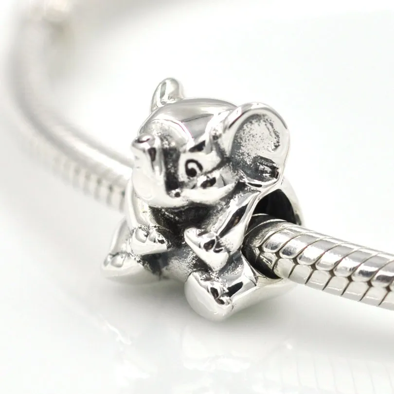 Fit Pandora талисманы браслет Счастливый Слон Шарм бусины серебряные бусины 925 пробы DIY модные ювелирные изделия для женщин