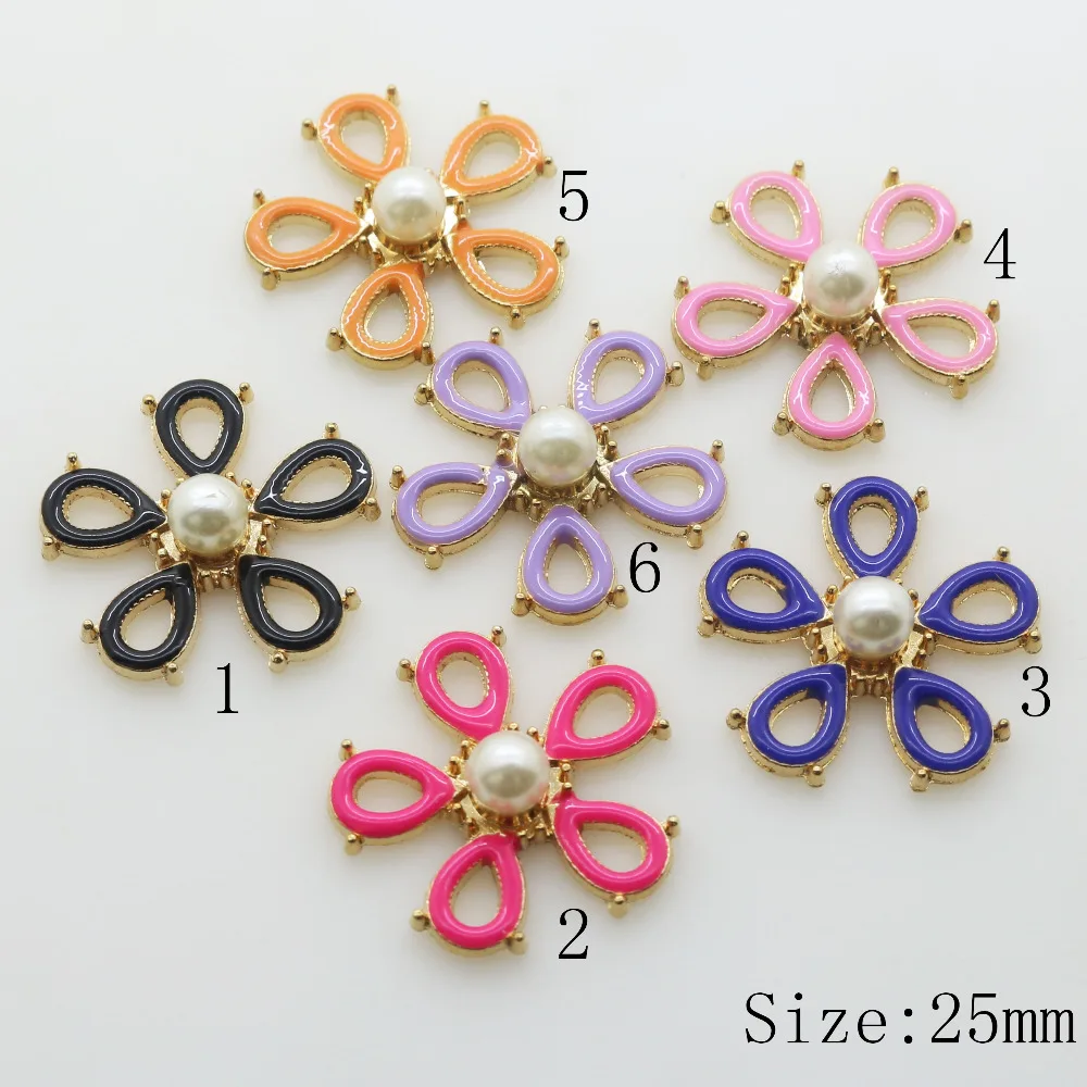 New 10pc 25MM Round flat back colorful alloy buttons/ craft decorative button 2017 DIY wedding