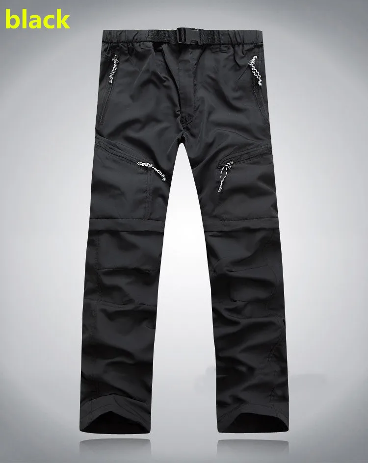 Для мужчин быстросохнущая верхняя одежда Брюки для девочек съемный fishinghikingcampingsport дышащие штаны Для мужчин S УФ-защитой брюки Active армии Мотобрюки - Цвет: Черный