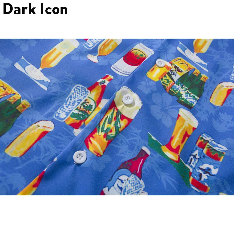 Мужская винтажная рубашка с коротким рукавом Dark Icon уличная футболка в стиле хип