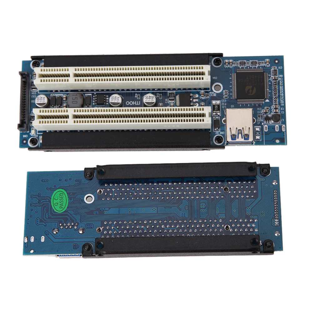 

PCI-E Express X1 to 2-slot PCI 32 bits/5V 66MHz Riser Extend Adapter Card with 1M long USB 3.0 Cable for WIN2000/XP/Vista/Win7