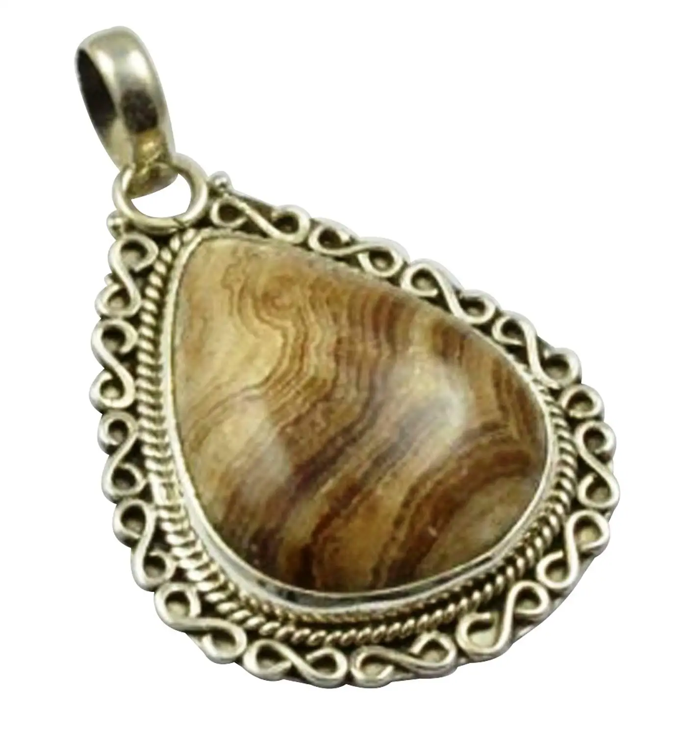 

Lovegem Nature Picture Jasper Pendant 925 Sterling Silver, 41.3 mm, MHBAP4884