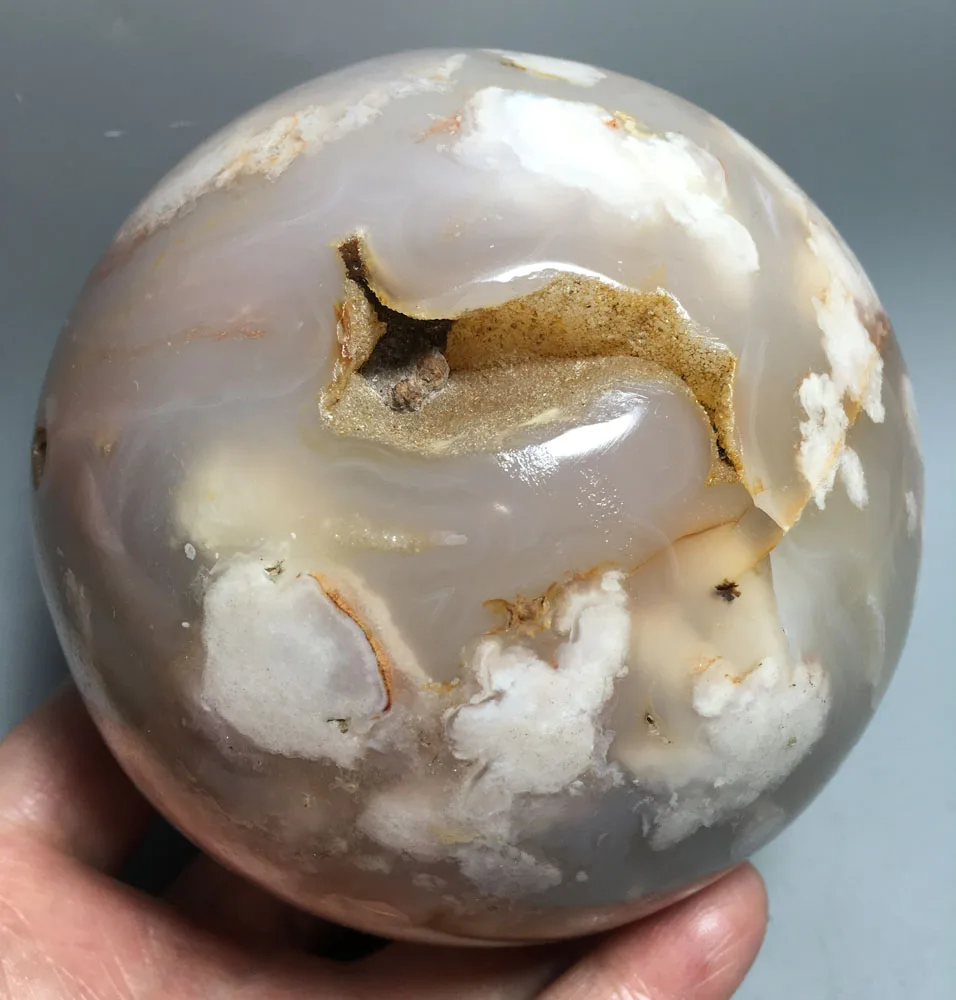 

1860g Natural cherry flower agate Spere BALL Specimens of agate stones and crystals minerals Madagascar