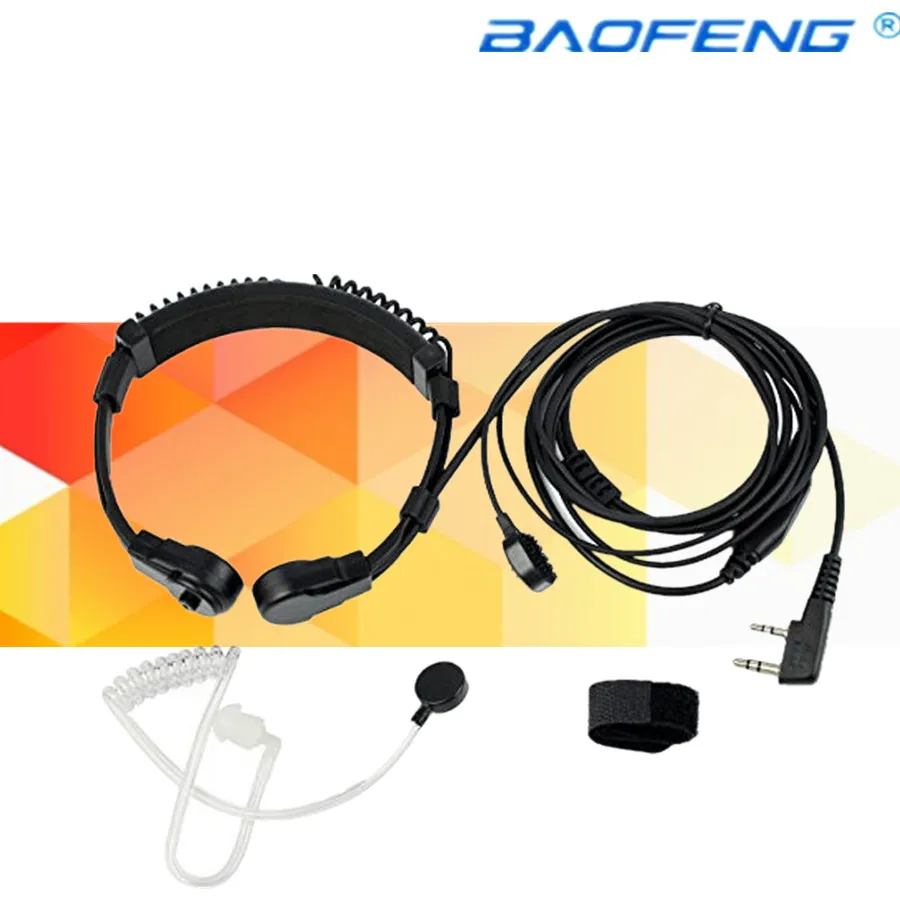 10PCS Extendable Throat Microphone Mic Earpiece Headset for CB Radio Walkie Talkie BAOFENG UV 5R