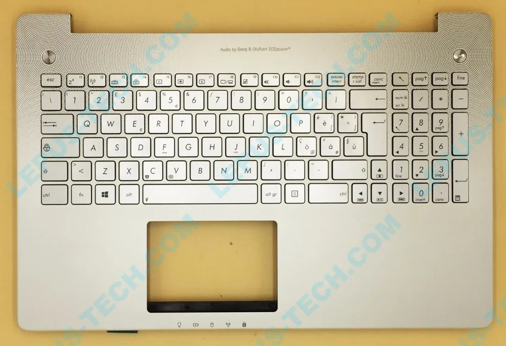 Итальянский чехол-клавиатура с подсветкой для ASUS N550 N550JV N550JK серебристого цвета |