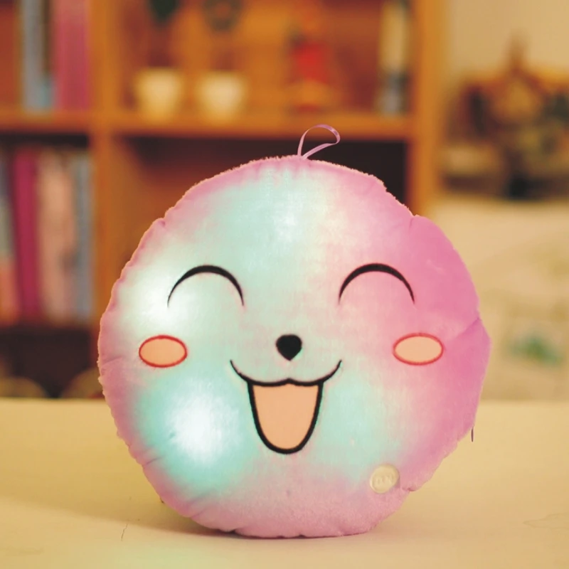 

33cm led plush pillow toys, plush toys glow, soft smiling face glow plush toys for children's Christmas and birthday gifts