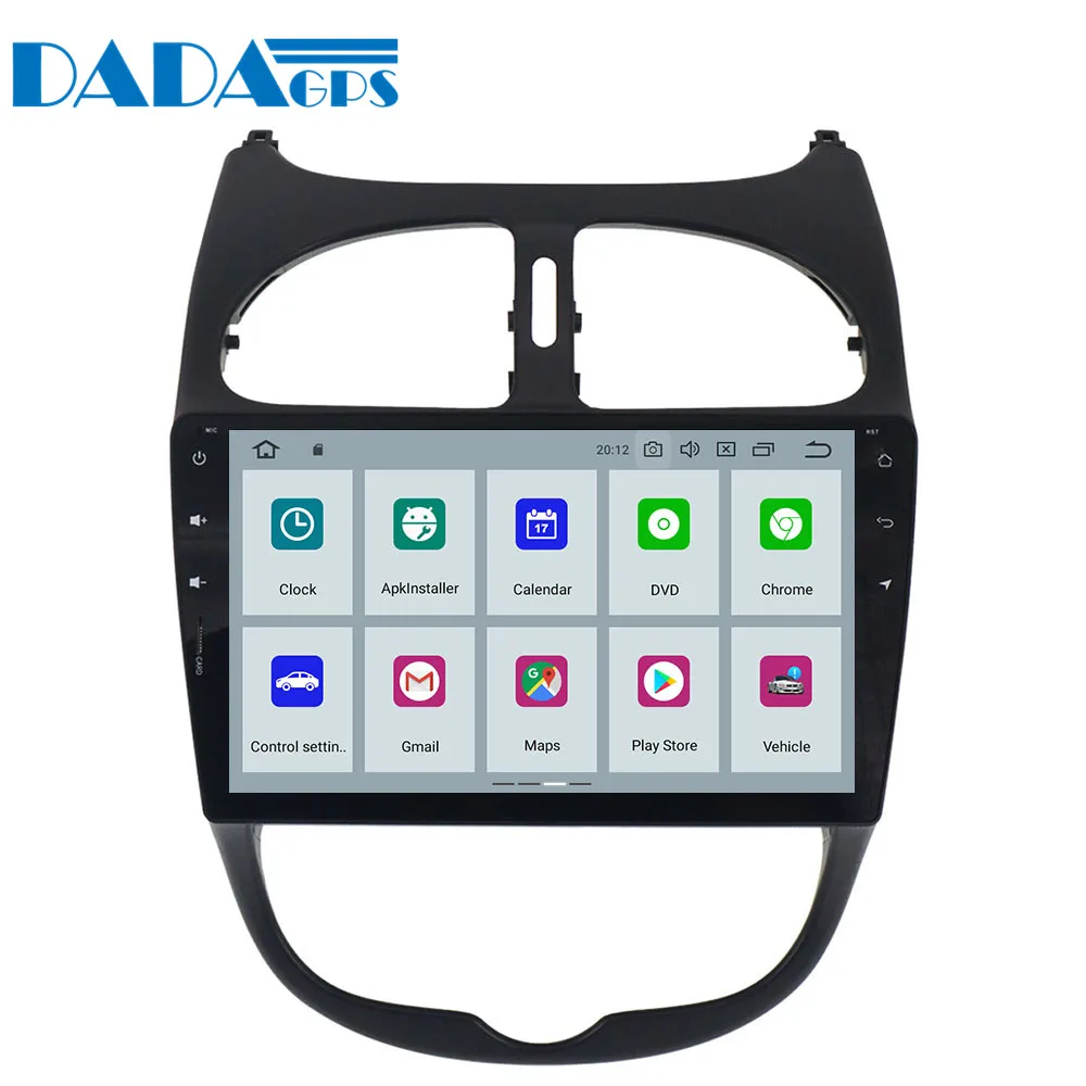 Perfect Newest Android 9.0 Radio Car Stereo GPS Navigation for Peugeot 206 2000-2016 Vehicle Head Unit Multimedia Audio no CD DVD Player 2