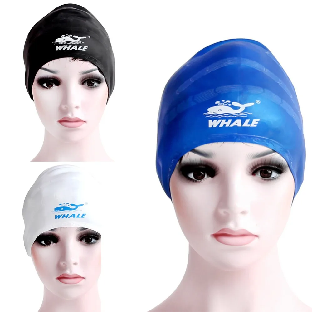 New Waterproof Silicone Protect Ears Swimwear Bathing Cap Long Hair