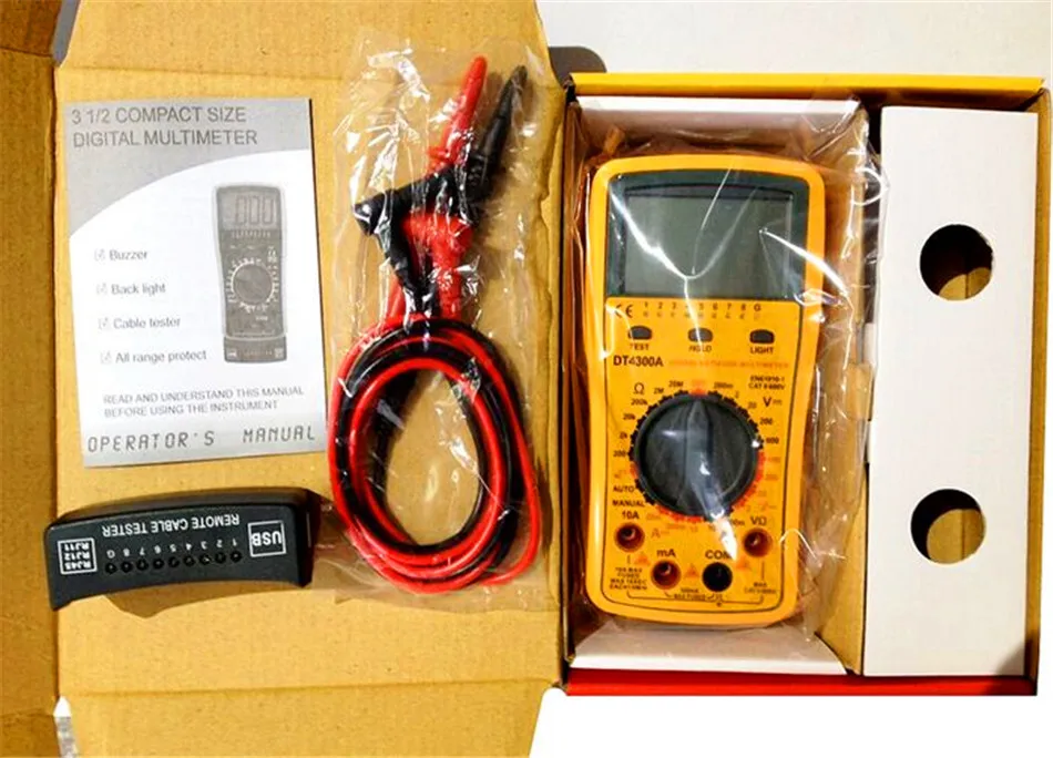 Genuine-original-unique-and-creative-DT4300A-digital-multimeter-testing-a-variety-of-cables-USB-RJ45-RJ11