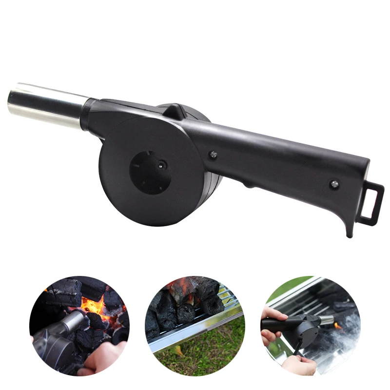 

Stainless Steel Manual Blower Portable Outdoor Barbecue Fan Air Blower For Outdoor Picnic Cooking Camping Hand Crank BBQ Tools