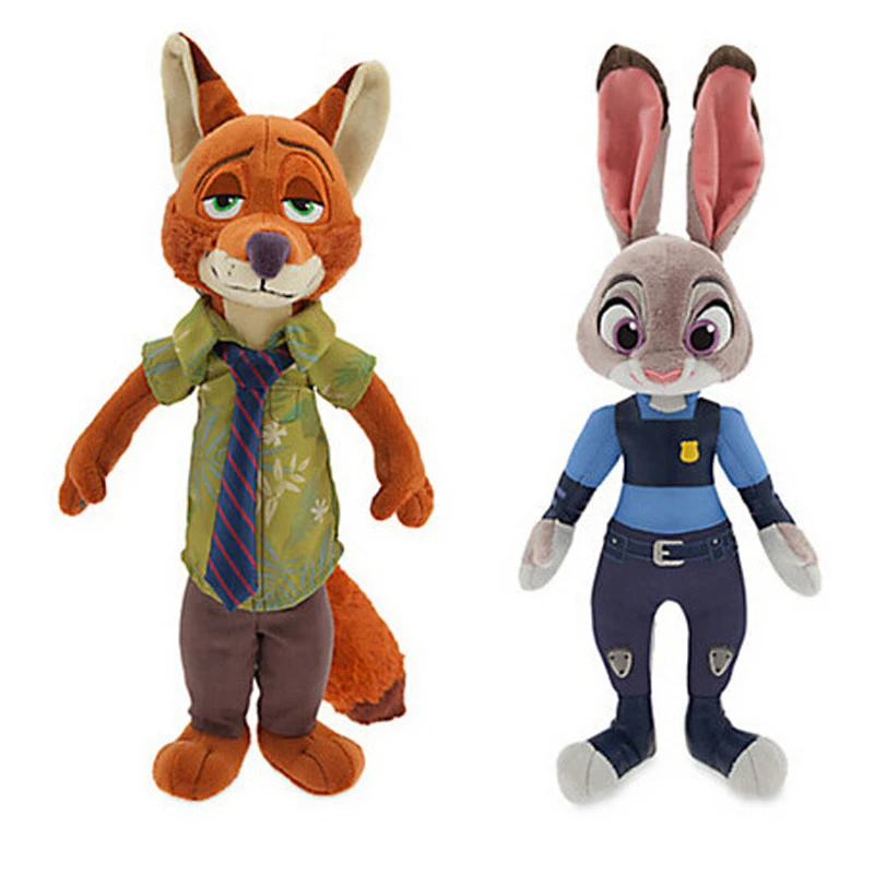 1pcs Zootopia Plush font b Toys b font 16 30cm Rabbit Judy Hopps Fox Nick Wilde