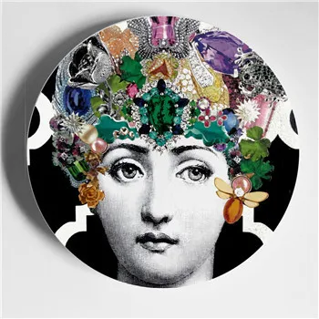 Rosenthal Piero fornasetti тарелки Стиль 8 дюймов дома Настенная Декорация плиты бар отеля справочная информация иллюстрации посуды оптом - Цвет: 23