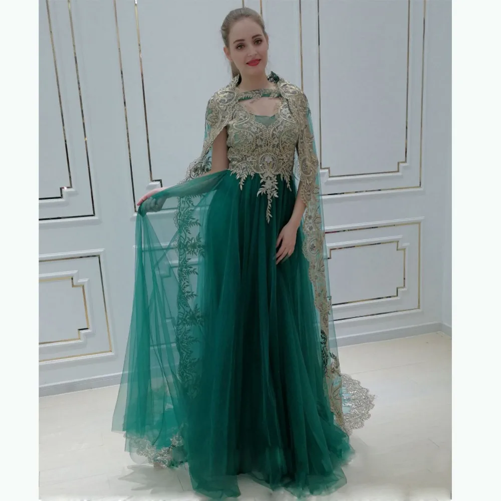Анти Дубай роскошный тюль, бисер, стразы темно-зеленое Русалка вечернее платье вечерние торжественные длинные платья большого размера на заказ