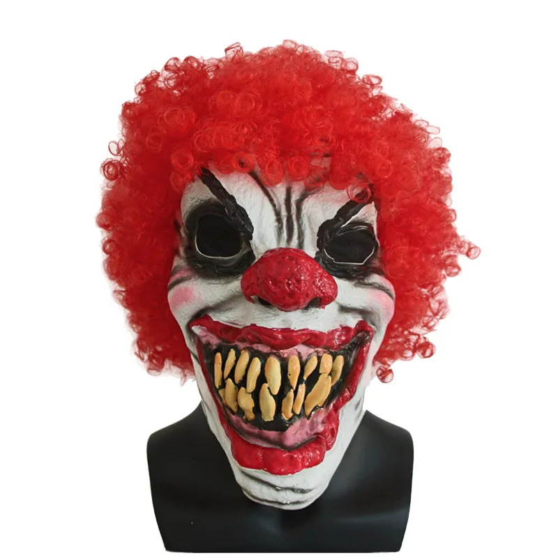 Джокер из "Темного рыцаря" Клоун Маска для костюма жуткий зло страшно Хэллоуин вечерние красные волосы