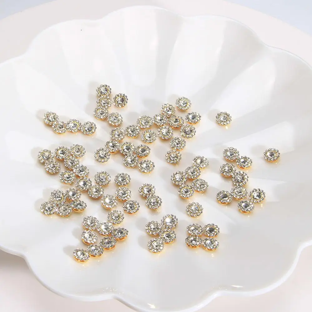 

50PCS 9mm rhinestone button embellishment flat back BTN-5739