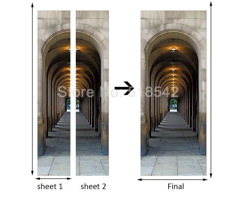 Расширение пространства 3D настенная дверь наклейка Арка Фото Фреска обои спальня кабинет дверь наклейка s домашний декор Papel де Parede 3D