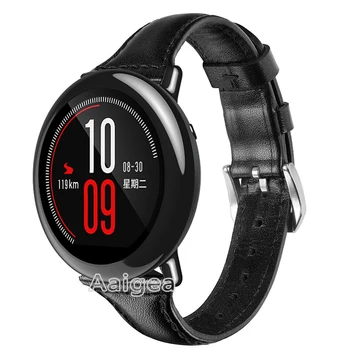 

Elegant Slim Leather Watchband Strap for Xiaomi Huami Amazfit PACE Smart Watch Replacement Classic Buckle Leather Wristband 22mm