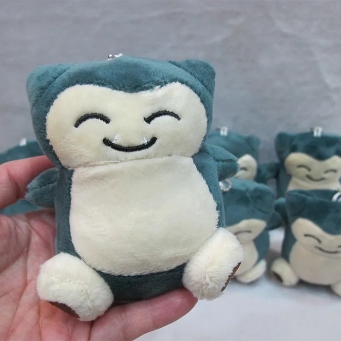 

Free Shipping Cute 4" Anime Cartoon Snorlax Soft Stuffed Toy with Chain Kids Plush Doll Gift Dolls Gift 10cm