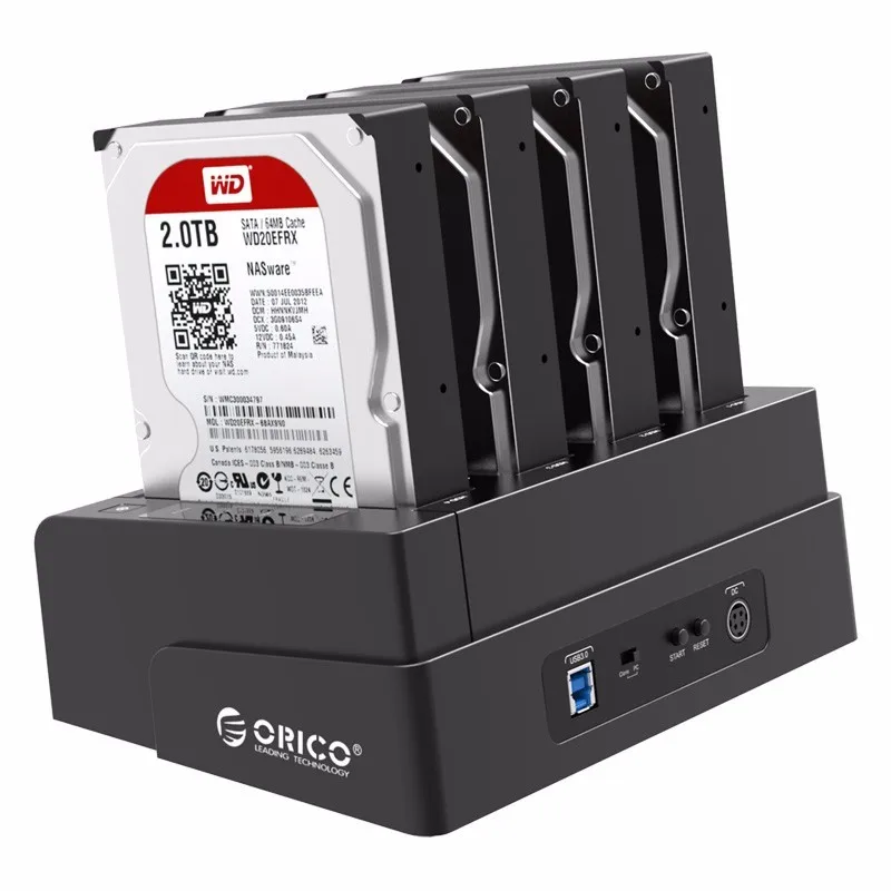 ORICO USB 3,0 на SATA 4 отсека внешний HDD док-станция для 2,5 3,5 дюймов HDD SSD 4 отсека жесткий диск чехол Функция Cloner