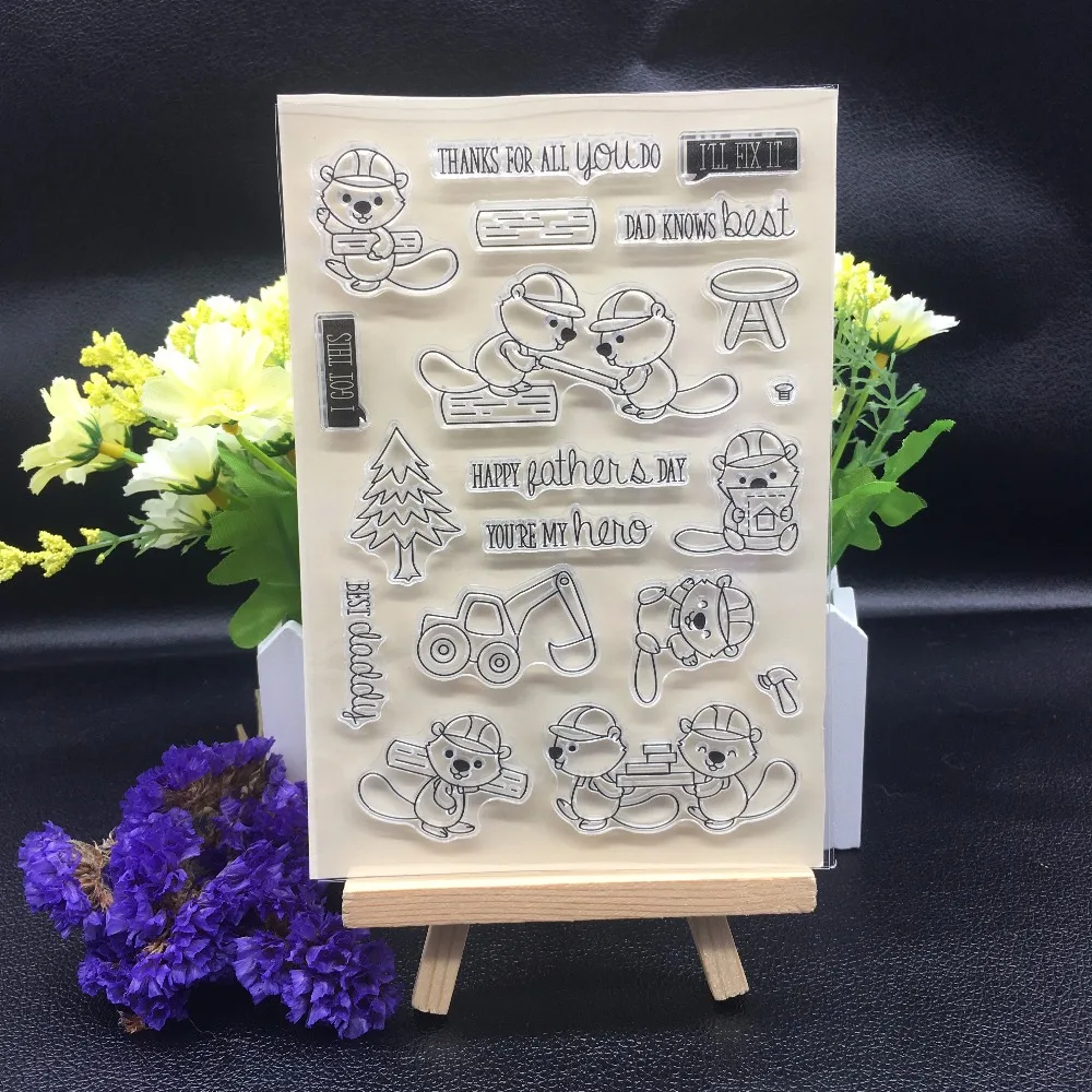 

Squirrel/Lumberjack Scrapbook Transparent Silicone Rubber DIY Album Decorated Clear Vote A6