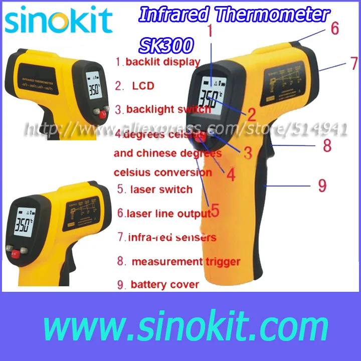 

IR Measure test -32-350'C Infrared thermometer SK300