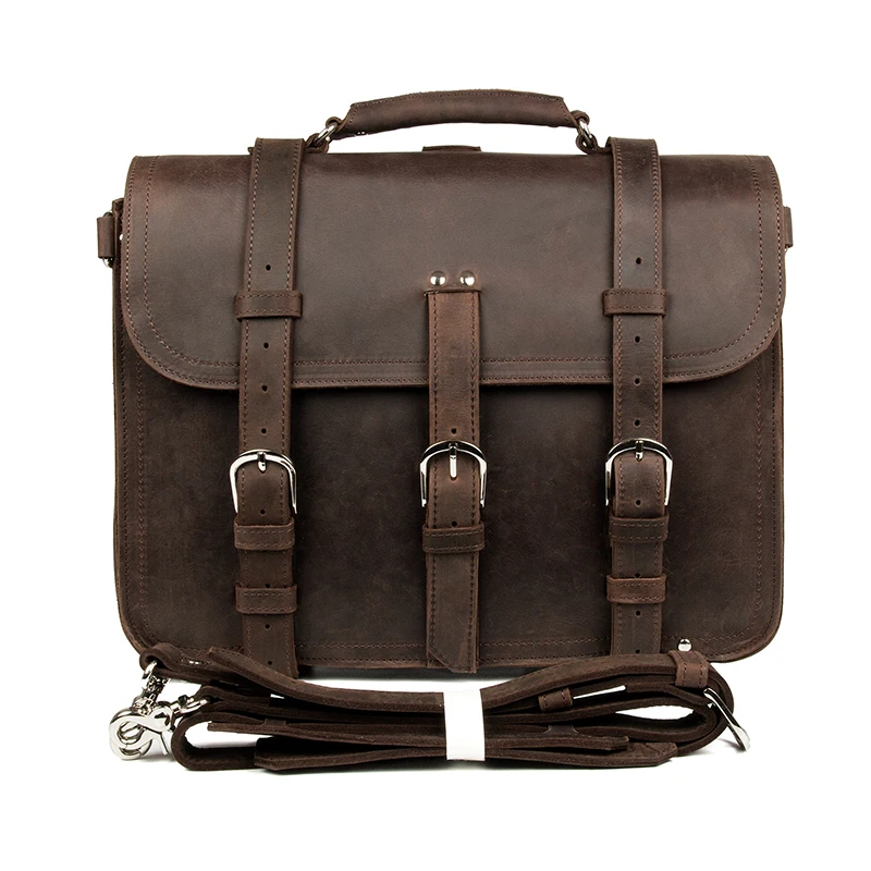 

J.M.D High Quality Crazy Horse Leather Classic New Design Coffee Crossbody Handbag Fashion Shoulder Crossbody Bag 7072R-1