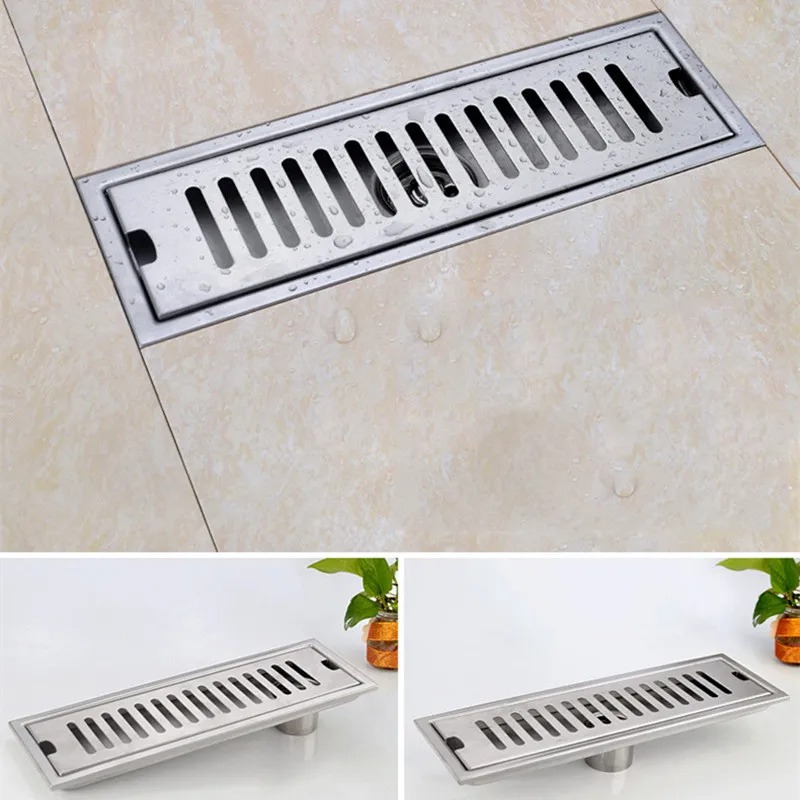 

Large Tile Insert Square Floor Waste Grates Shower Room Floor Drain Popular Fltro Ducha Drain Hair Invisible 10*50cm