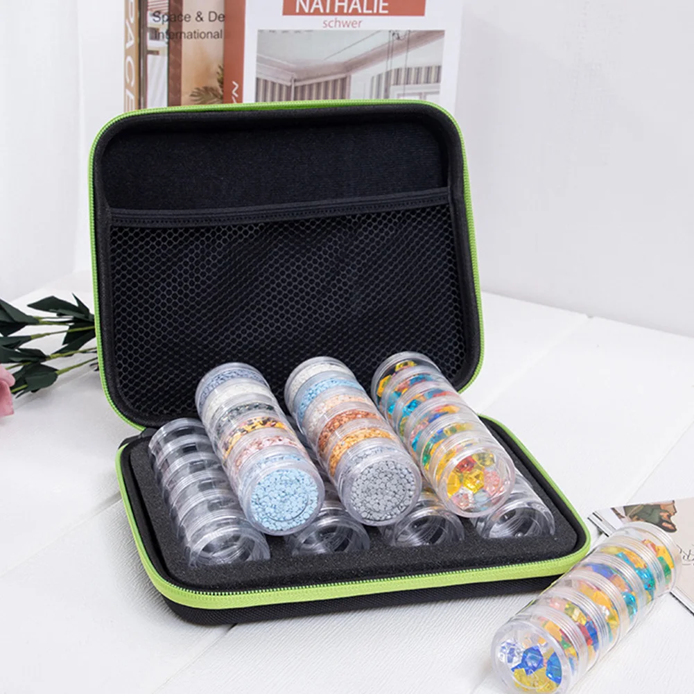 Легкий антифрикционный нетоксичный ящик для вышивки аксессуары для ногтей ударопрочный EVA с бутылкой 24 Сетка Сумка для хранения прочный