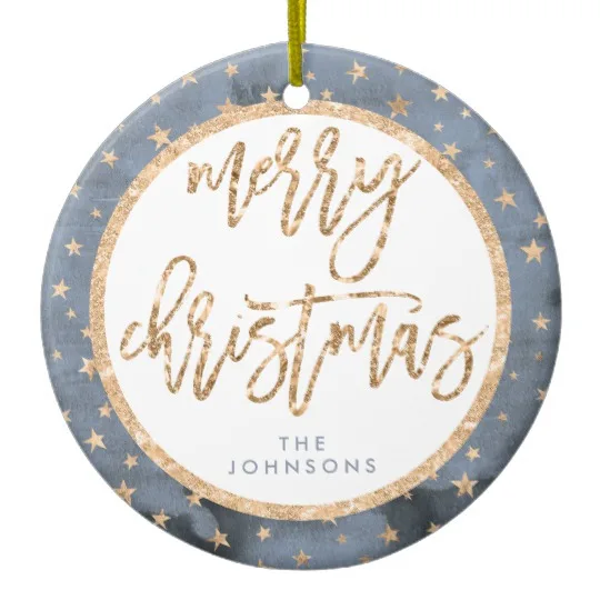 Personalised With Any SURNAME Ceramic Christmas Bauble Xmas Tree Decoration Gift