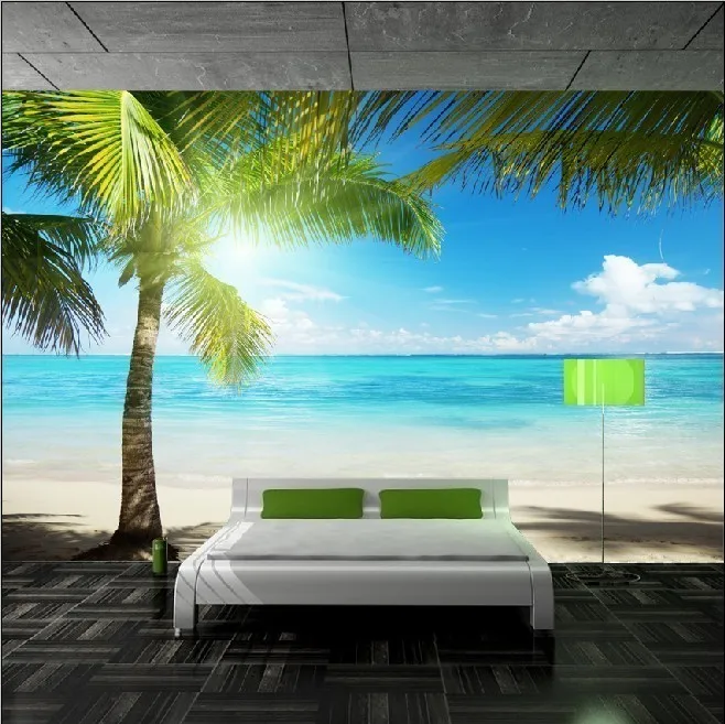 The Best!Modern style Coconut for Palm Beach Mural Tv Setting Wall