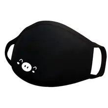 1 шт. Милая креативная хлопковая дышащая Пылезащитная маска унисекс аниме мультфильм стоп загрязнения воздуха черная противопротивотуманная маска для рта