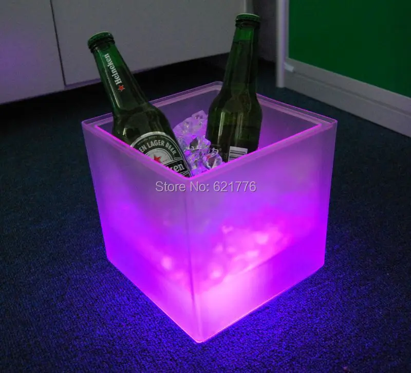 1pcs Hot sale 3.5L Bar beer/wine/champagne LED Ice Bucket square